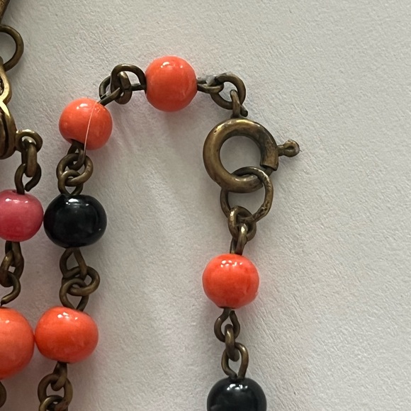 Vintage Neiger Brothers Art Deco Coral Czech Glass Necklace - Picture 10 of 11